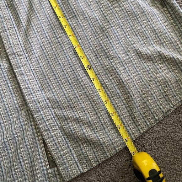 REI UPF 50+ Button Up Shirt Green Plaid Roll Tab Sleeves Outdoors Hiking XL - Picture 10 of 12